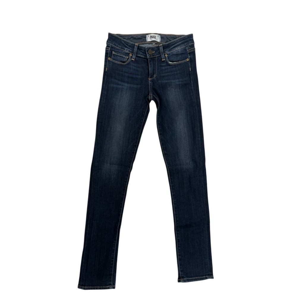 Paige Skyline Ankle Peg Stretch Denim Jeans 24 Dark Wash Mid Rise